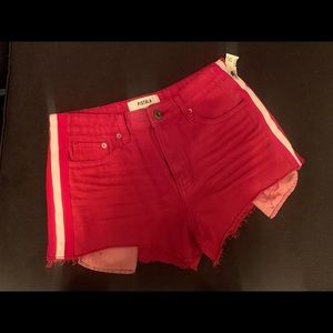 PISTOLA hot red denim shorts- size 25. Brand new.
